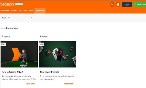 Betsson Casino screenshot