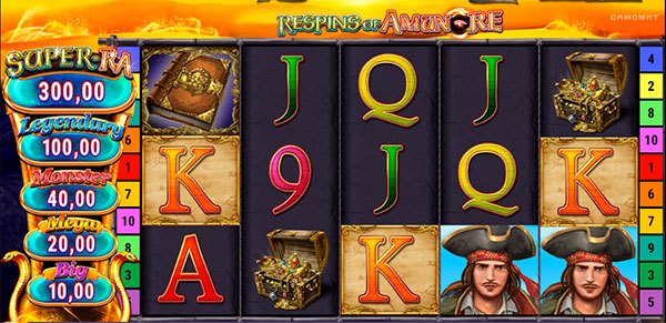 Books and Pearls Respins of Amun-Re Slot Spiel Bild