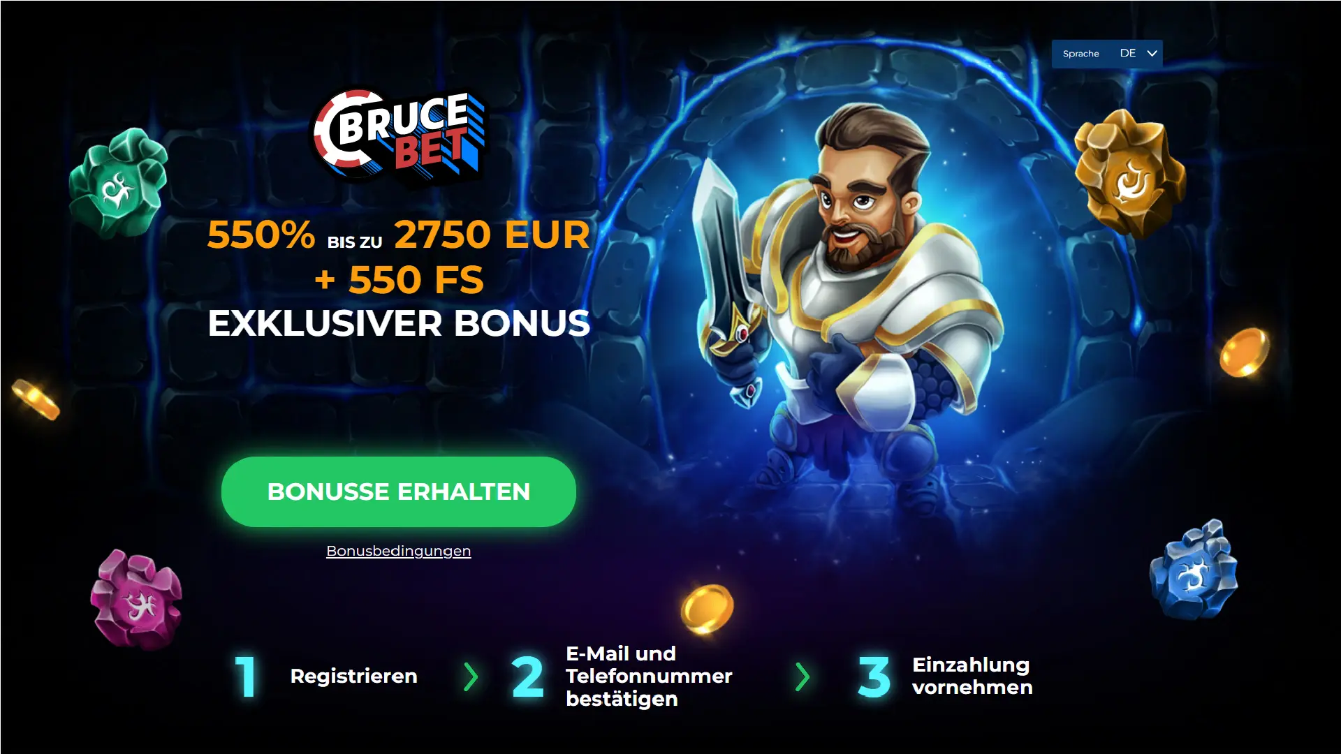 BruceBet - Willkommensbonus 550%