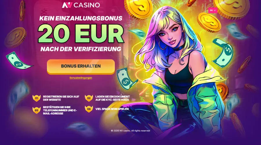 NV Casino 20 Euro Bonus ohne Einzahung