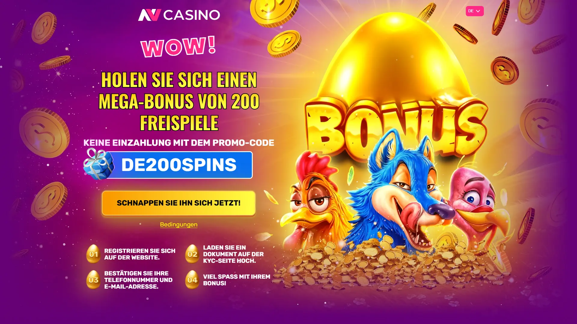 NV Casino - bonus code ohne Einzahlung