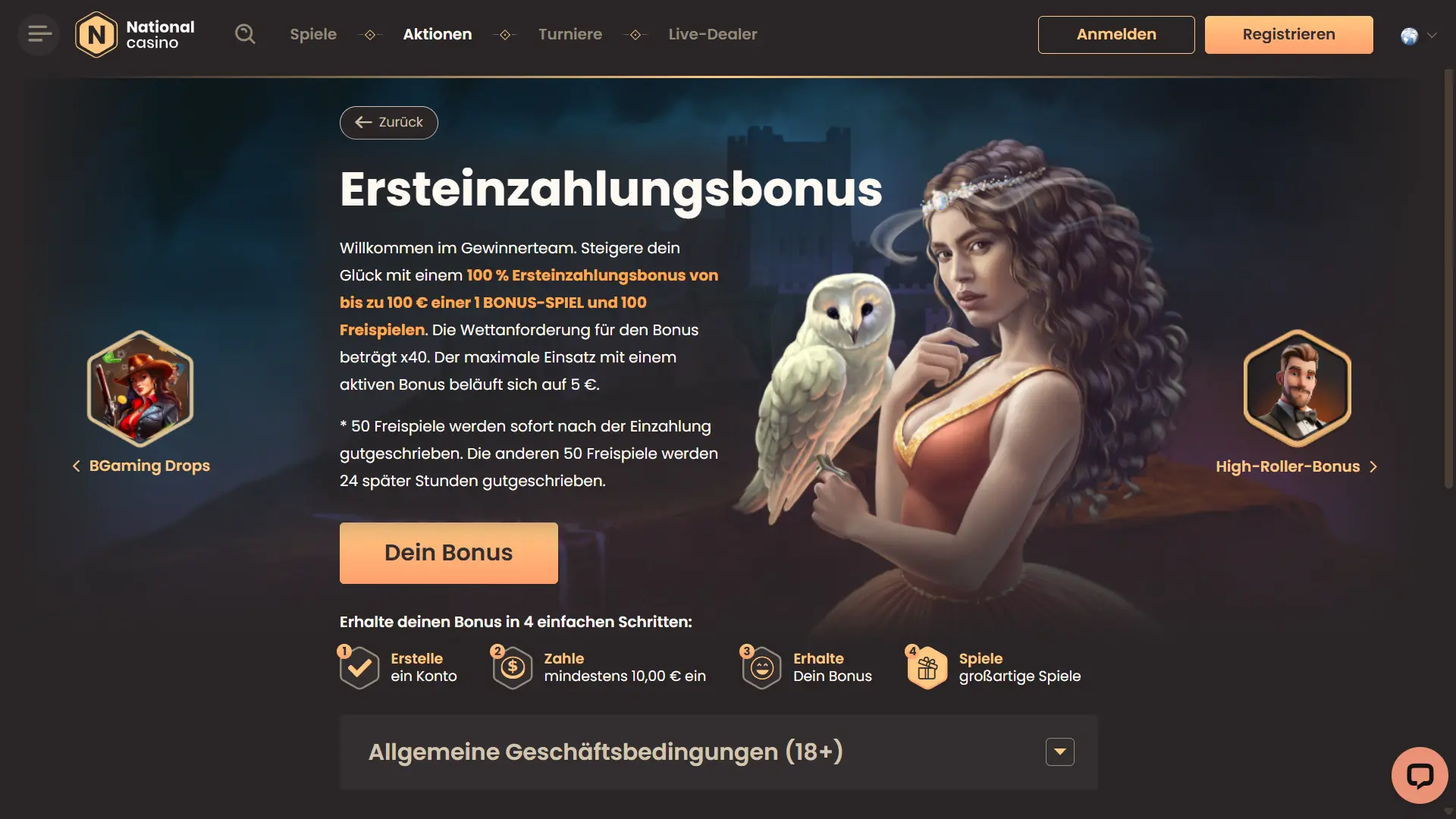 National Casino-Willkommensbonus