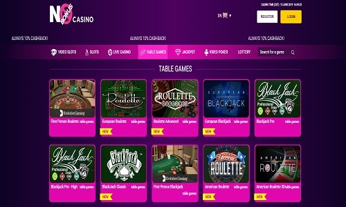No Bonus Casino screenshot