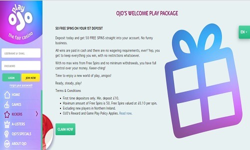 Play OJO Casino screenshot