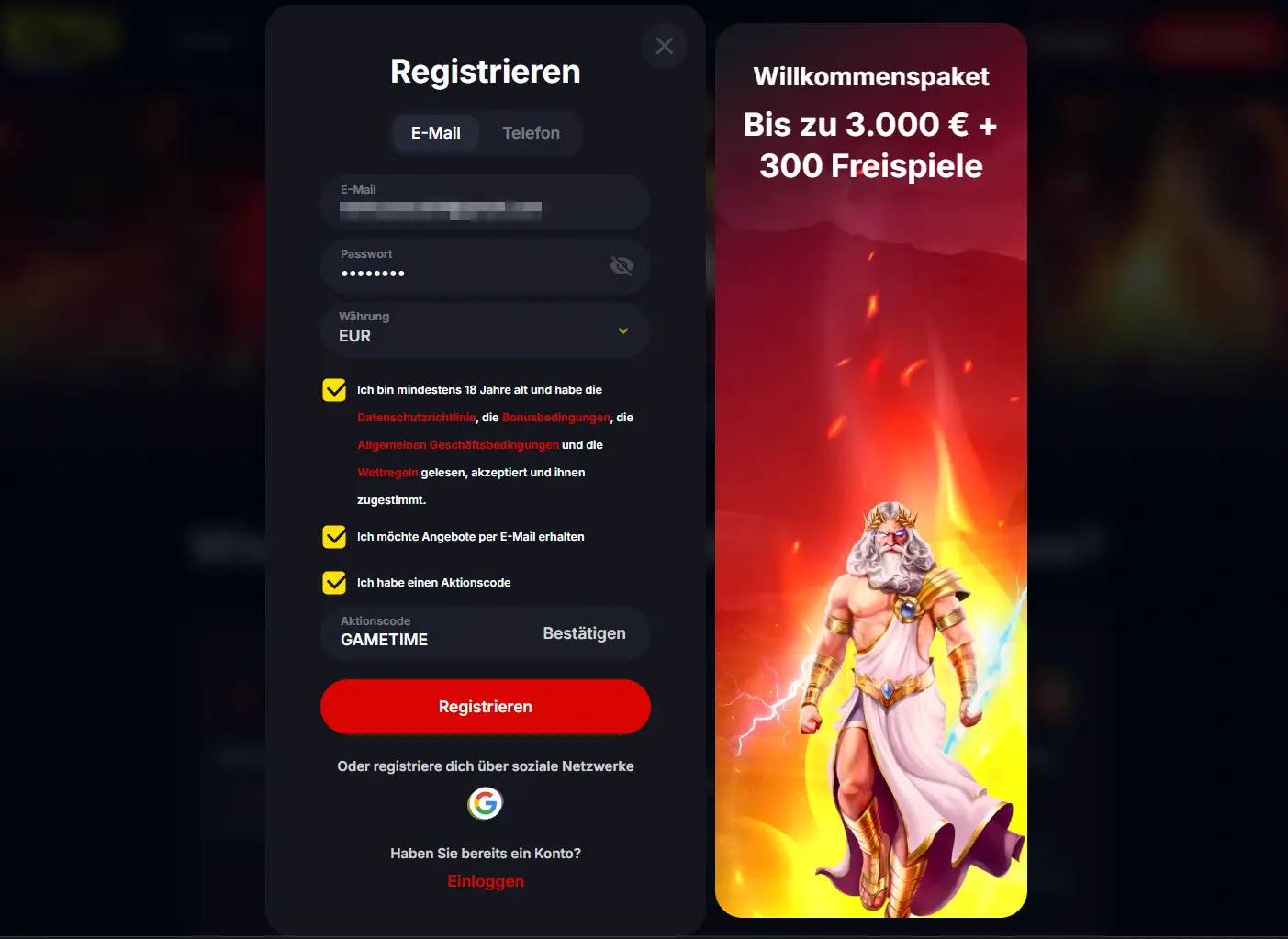 Registriren - Verfahren