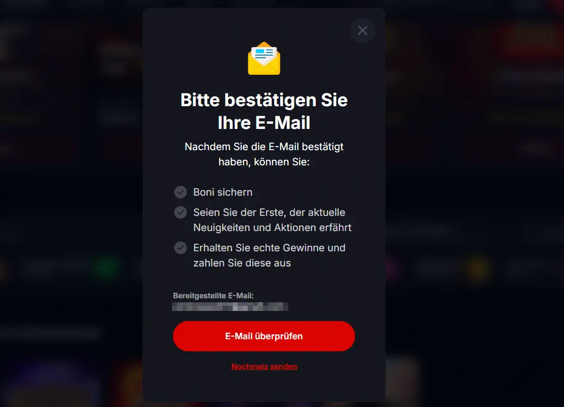 Registriren - Verifiziere das Konto