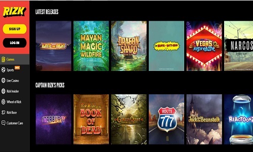 Rizk Casino screenshot
