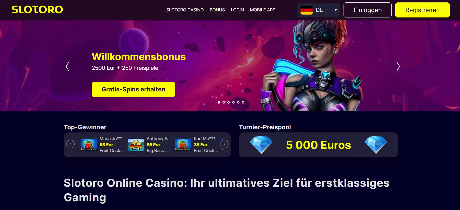 Slotoro Casino in Deutschland