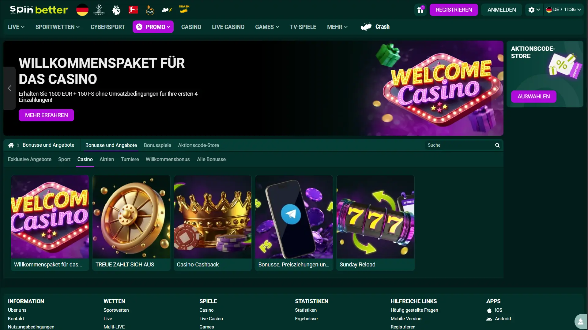 SpinBetter - Bonusse und Angebote
