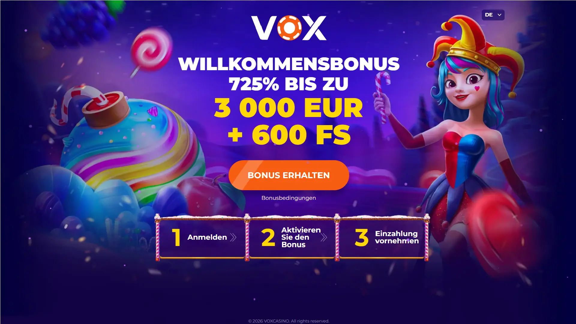 VOX Casino - Willkommensbonus