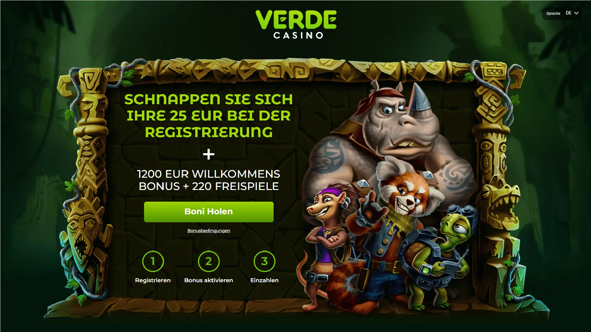 Verde Casino - 25 euro ohne einzahlung