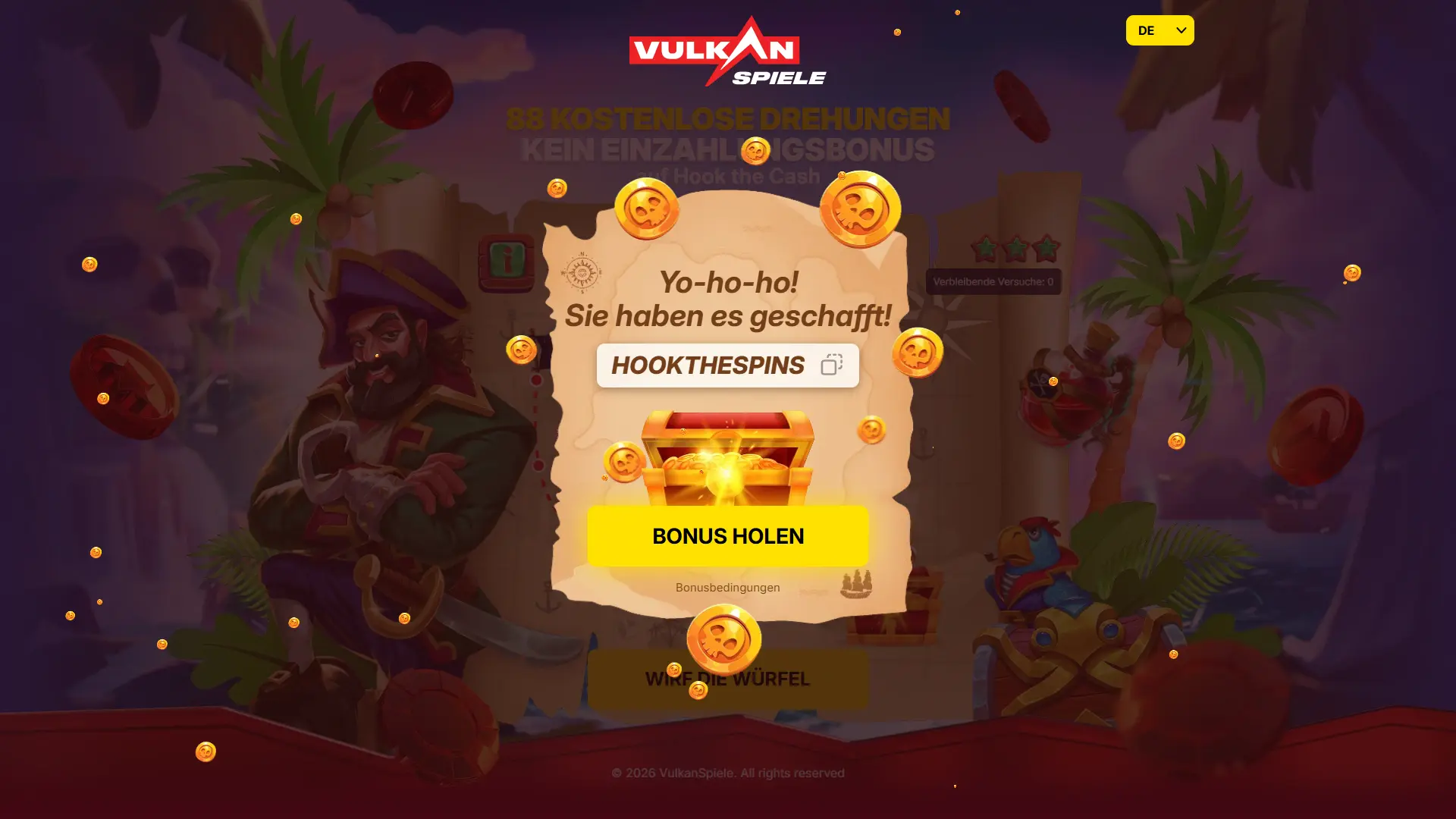 Vulkan Spiele - bonus code ohne Einzahlung