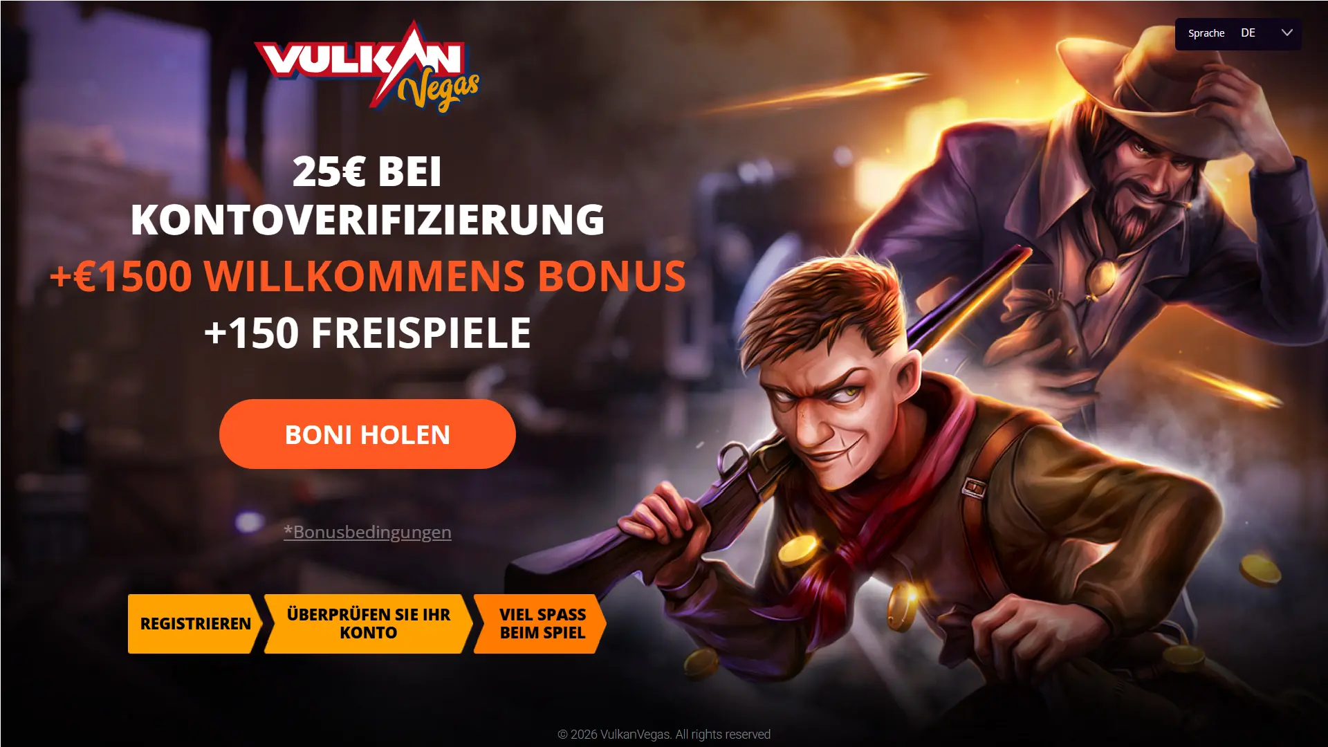 Vulkan Vegas - 25 euro ohne einzahlung
