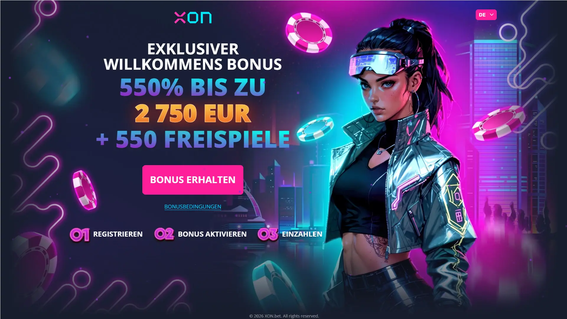 XON Casino - Willkommensbonus 550%