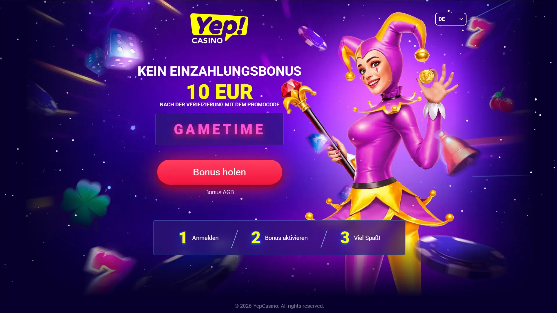 Yep Casino - bonus code ohne einzahlung