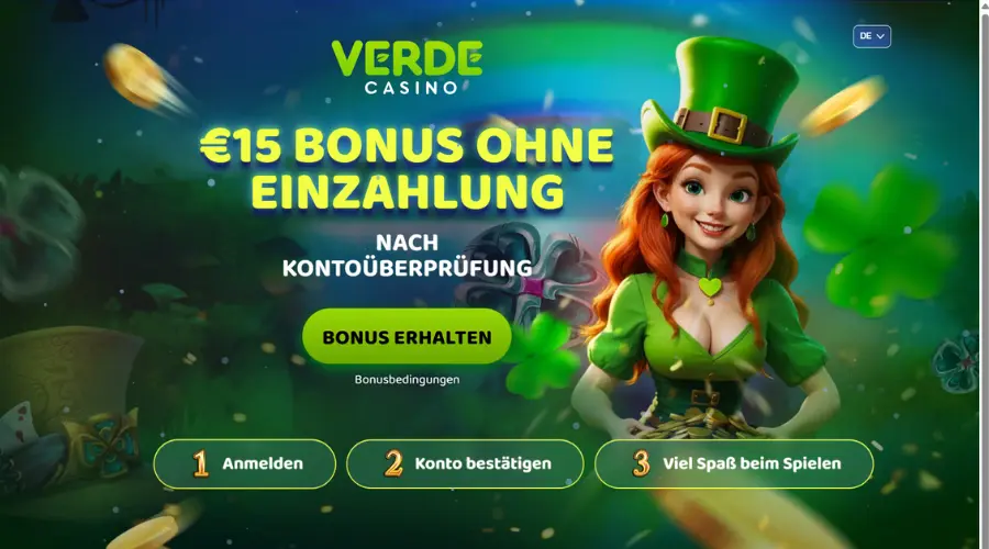 Verde Bonus 15 Euro ohne Einzahlung